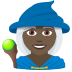 🧙🏿‍♀️ woman mage: dark skin tone display on JoyPixels